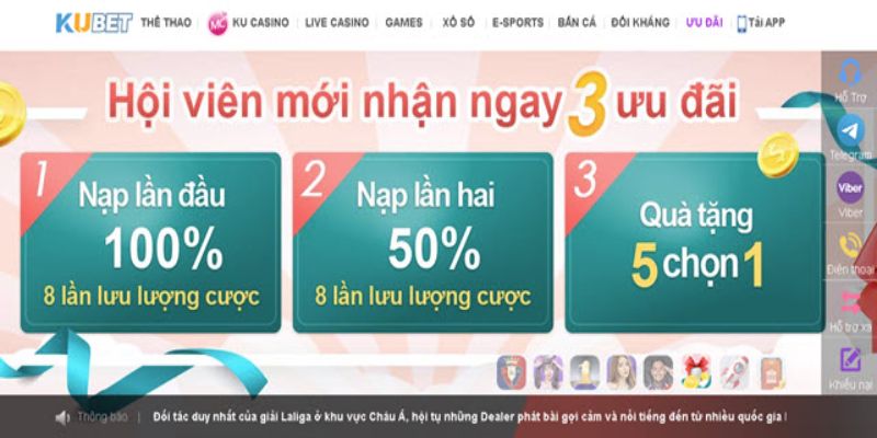 Đăng ký tài khoản Kubet11 khuyến mãi tặng 100% giá trị nạp đầu 